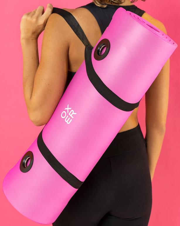 Tapete para Yoga Oxer com Alça Rosa