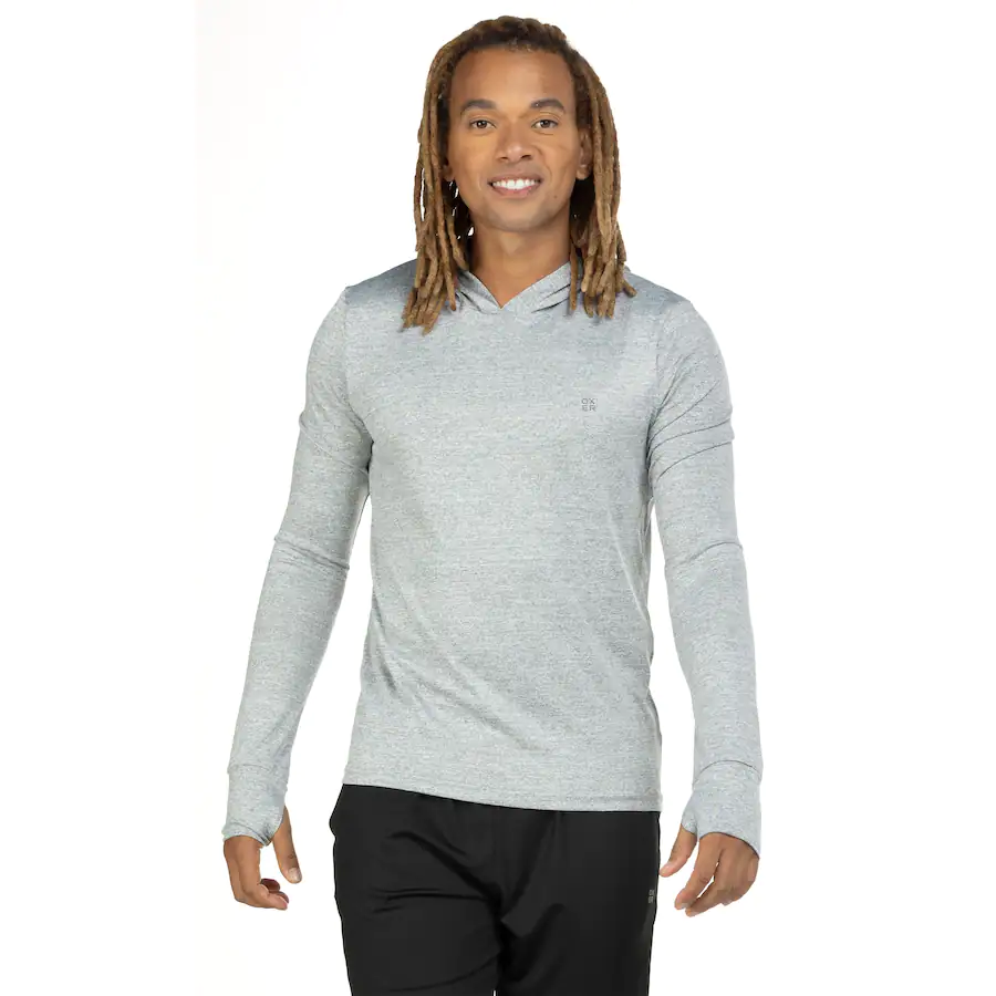 camiseta manga longa com capuz oxer masculina