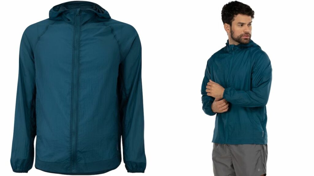 Jaqueta Corta-Vento Masculina Oxer com Capuz Packable Tecido Plano Corrida